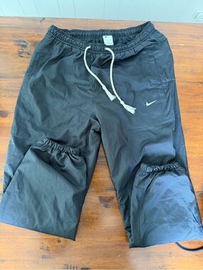 Nike Black Track Pants with White Drawstring